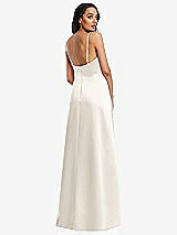 Rear View Thumbnail - Ivory Adjustable Strap A-Line Faux Wrap Maxi Dress