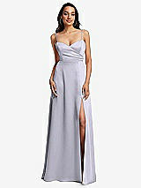 Front View Thumbnail - Silver Dove Adjustable Strap A-Line Faux Wrap Maxi Dress