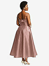 Alt View 2 Thumbnail - Neu Nude Cuffed Strapless Satin Twill Midi Dress with Full Skirt and Pockets