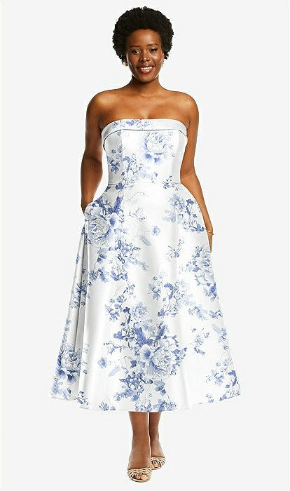 Strapless maxi dress with pockets shops