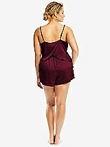 Alt View 2 Thumbnail - Cabernet Whisper Satin Lounge Shorts with Pockets