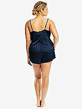 Alt View 2 Thumbnail - Midnight Navy Whisper Satin Lounge Shorts with Pockets