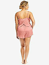 Alt View 2 Thumbnail - Rose - PANTONE Rose Quartz Whisper Satin Lounge Shorts with Pockets