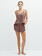 Front View Thumbnail - Sienna Whisper Satin Lounge Shorts with Pockets