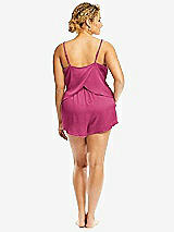 Alt View 2 Thumbnail - Tea Rose Whisper Satin Lounge Shorts with Pockets