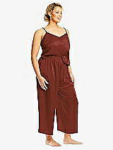 Alt View 2 Thumbnail - Auburn Moon Whisper Satin Wide-Leg Lounge Pants with Pockets