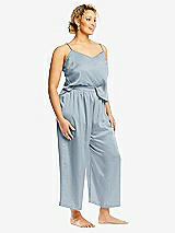 Alt View 2 Thumbnail - Mist Whisper Satin Wide-Leg Lounge Pants with Pockets