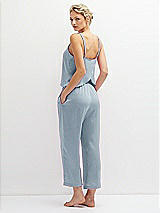 Rear View Thumbnail - Mist Whisper Satin Wide-Leg Lounge Pants with Pockets