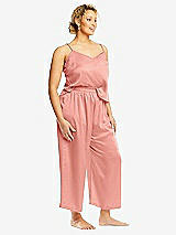 Alt View 2 Thumbnail - Rose - PANTONE Rose Quartz Whisper Satin Wide-Leg Lounge Pants with Pockets