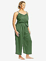 Alt View 2 Thumbnail - Vineyard Green Whisper Satin Wide-Leg Lounge Pants with Pockets