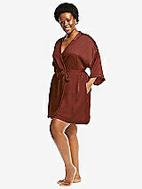 Alt View 2 Thumbnail - Auburn Moon Short Whisper Satin Robe