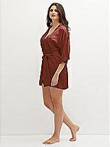 Side View Thumbnail - Auburn Moon Short Whisper Satin Robe