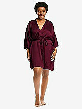 Alt View 1 Thumbnail - Cabernet Short Whisper Satin Robe