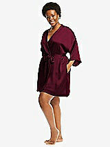 Alt View 2 Thumbnail - Cabernet Short Whisper Satin Robe