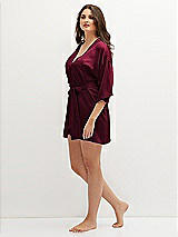 Side View Thumbnail - Cabernet Short Whisper Satin Robe