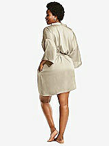 Alt View 3 Thumbnail - Champagne Short Whisper Satin Robe