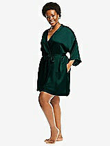 Alt View 2 Thumbnail - Evergreen Short Whisper Satin Robe