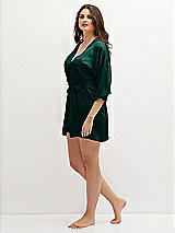 Side View Thumbnail - Evergreen Short Whisper Satin Robe