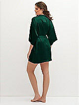 Rear View Thumbnail - Hunter Green Short Whisper Satin Robe