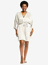 Alt View 1 Thumbnail - Ivory Short Whisper Satin Robe