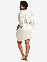 Alt View 3 Thumbnail - Ivory Short Whisper Satin Robe