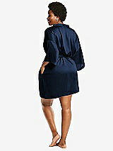 Alt View 3 Thumbnail - Midnight Navy Short Whisper Satin Robe