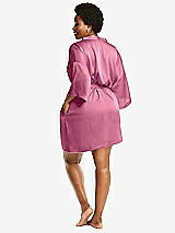 Alt View 3 Thumbnail - Orchid Pink Short Whisper Satin Robe