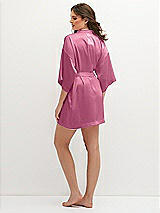 Rear View Thumbnail - Orchid Pink Short Whisper Satin Robe