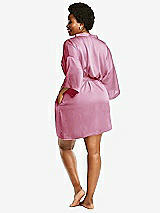 Alt View 3 Thumbnail - Powder Pink Short Whisper Satin Robe