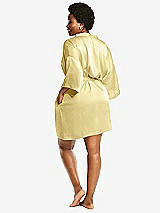 Alt View 3 Thumbnail - Pale Yellow Short Whisper Satin Robe