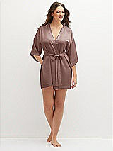 Front View Thumbnail - Sienna Short Whisper Satin Robe