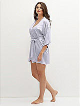 Side View Thumbnail - Silver Dove Short Whisper Satin Robe