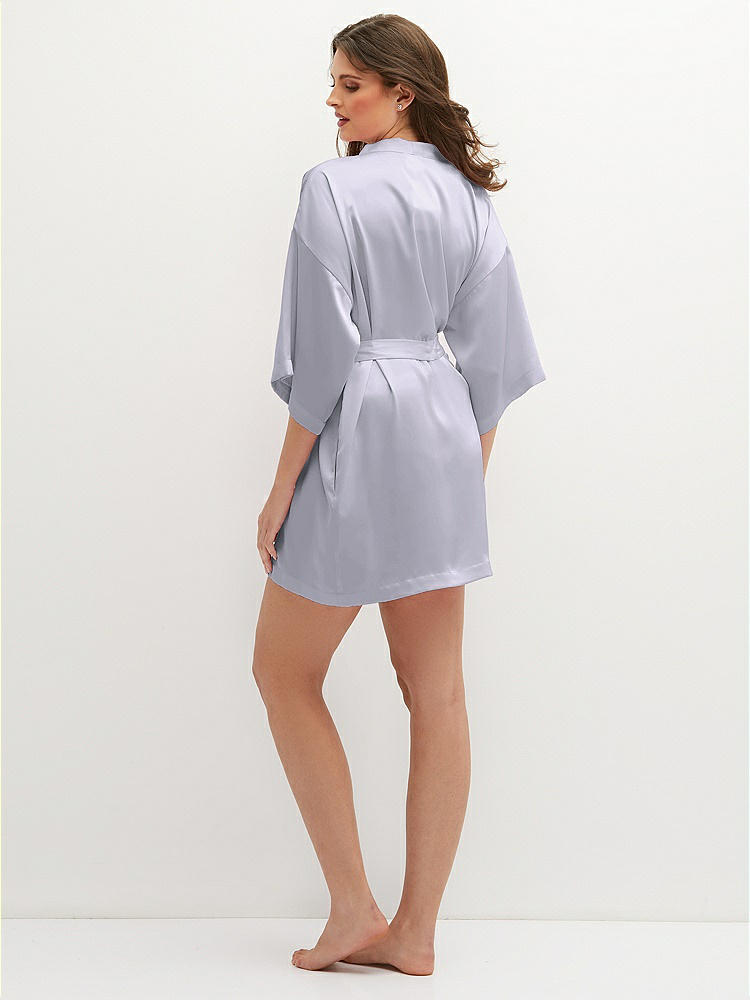 Back View - Silver Dove Short Whisper Satin Robe