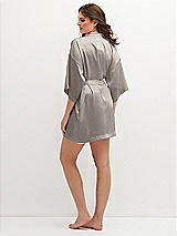 Rear View Thumbnail - Taupe Short Whisper Satin Robe