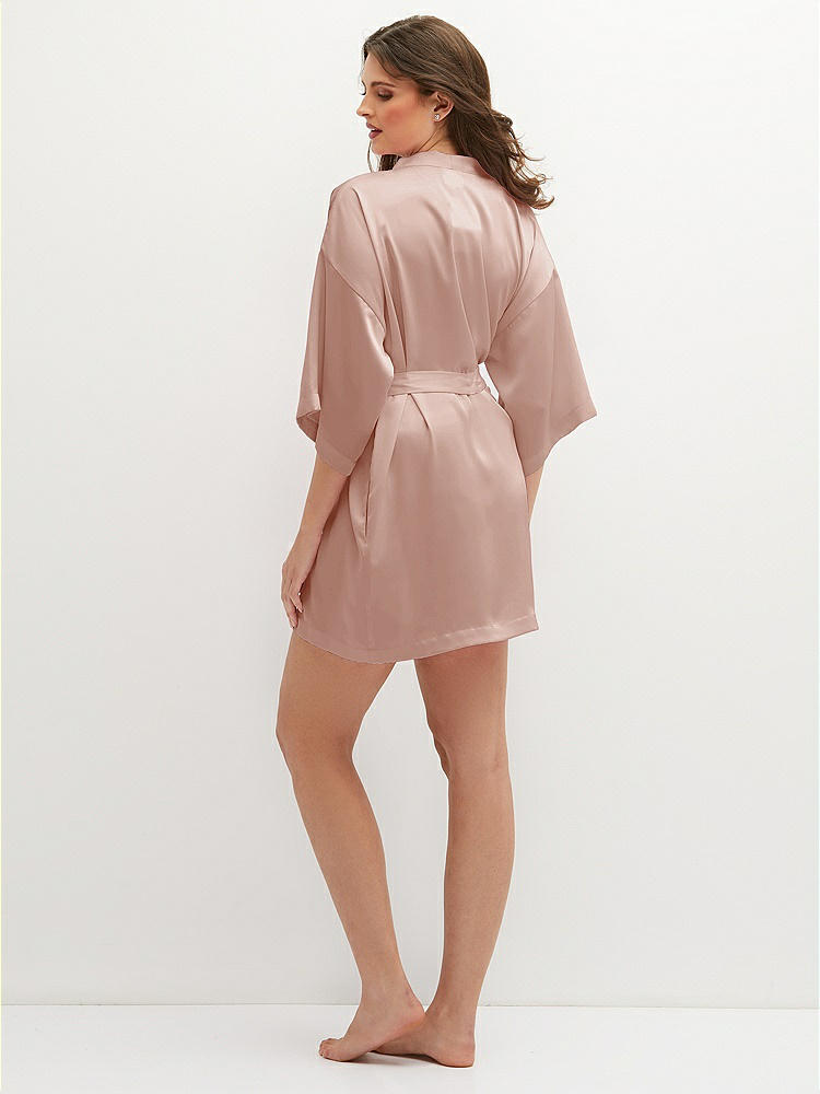 Back View - Toasted Sugar Short Whisper Satin Robe