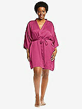 Alt View 1 Thumbnail - Tea Rose Short Whisper Satin Robe