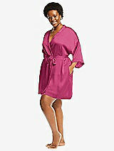 Alt View 2 Thumbnail - Tea Rose Short Whisper Satin Robe