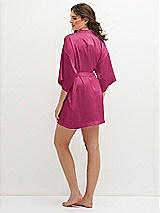 Rear View Thumbnail - Tea Rose Short Whisper Satin Robe