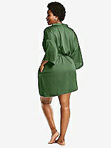 Alt View 3 Thumbnail - Vineyard Green Short Whisper Satin Robe