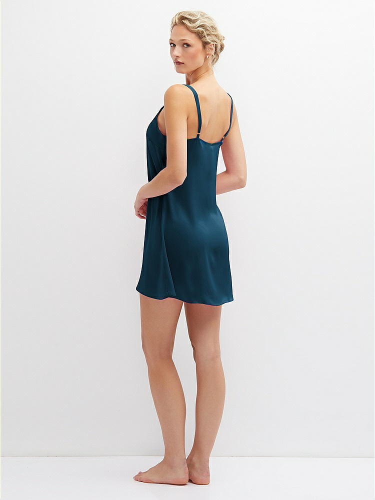 Back View - Atlantic Blue Short Whisper Satin Slip