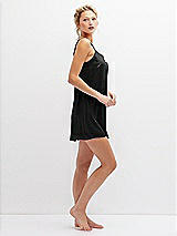 Side View Thumbnail - Black Short Whisper Satin Slip