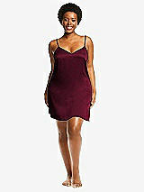 Alt View 1 Thumbnail - Cabernet Short Whisper Satin Slip