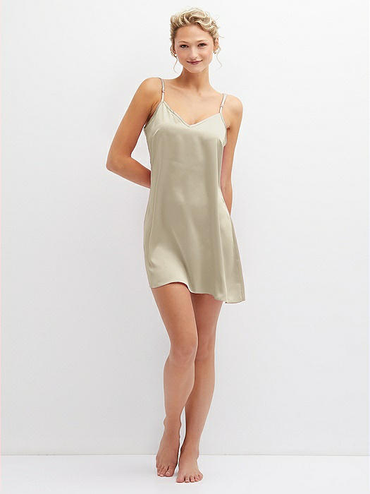 Champagne silk dress short best sale