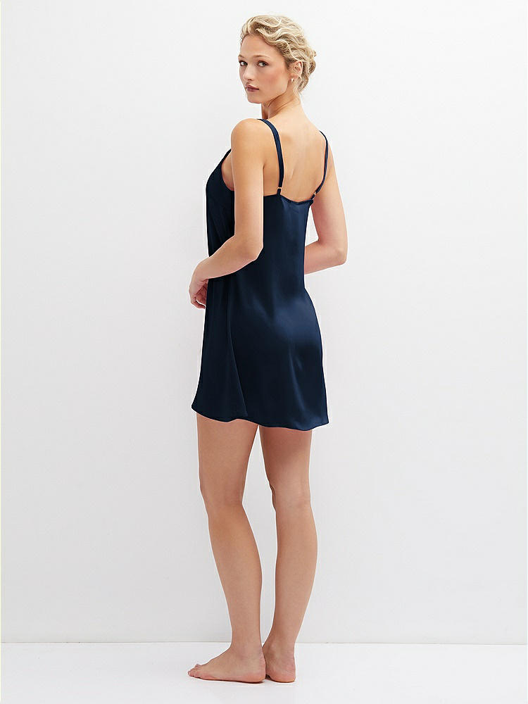 Back View - Midnight Navy Short Whisper Satin Slip