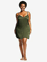 Alt View 1 Thumbnail - Olive Green Short Whisper Satin Slip