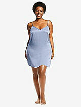 Alt View 1 Thumbnail - Sky Blue Short Whisper Satin Slip