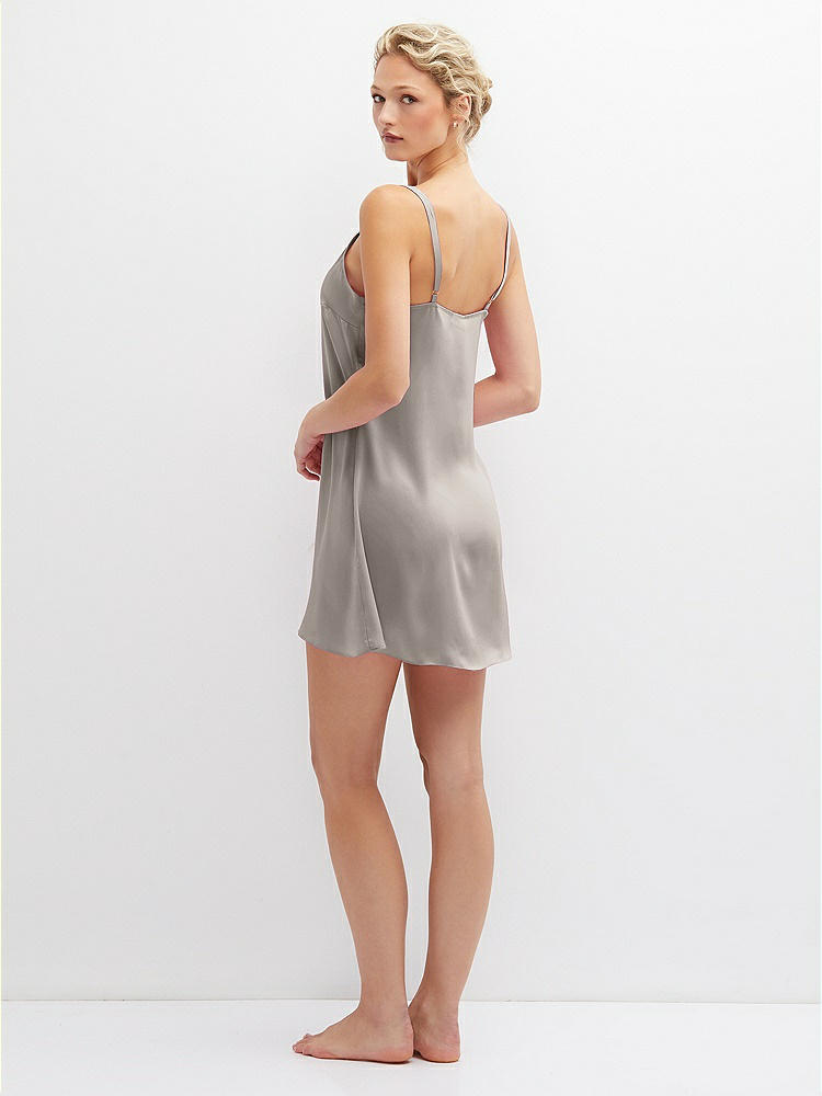 Back View - Taupe Short Whisper Satin Slip