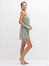 Side View Thumbnail - Willow Green Short Whisper Satin Slip