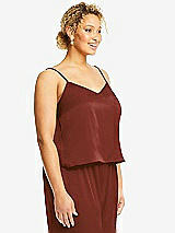 Side View Thumbnail - Auburn Moon Split Back Whisper Satin Cami Top