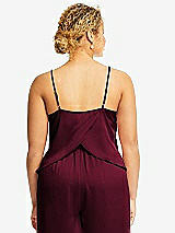 Alt View 2 Thumbnail - Cabernet Split Back Whisper Satin Cami Top